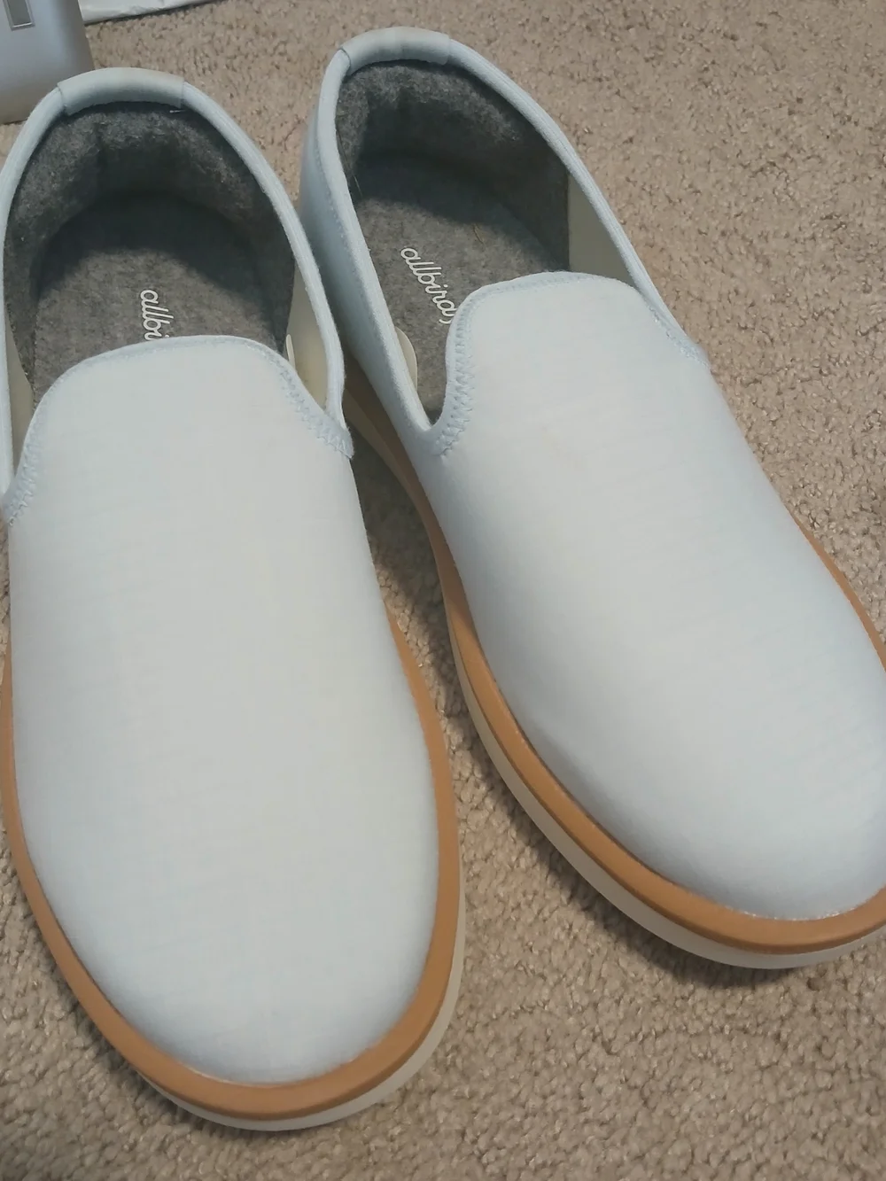 allbirds Light Blue Slip-On Loafers with White Sole